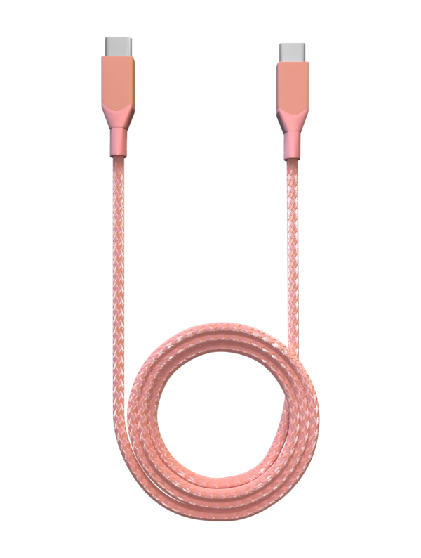 3 FT USB Type C to USB Type C Cable (AmpSentrix) (Infinity) (Pink). - Image 3