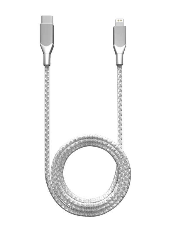 3 FT NON-MFI LIGHTNING TO USB TYPE C CABLE (AMPSENTRIX) (MATRIX) (BLACK) - Image 4