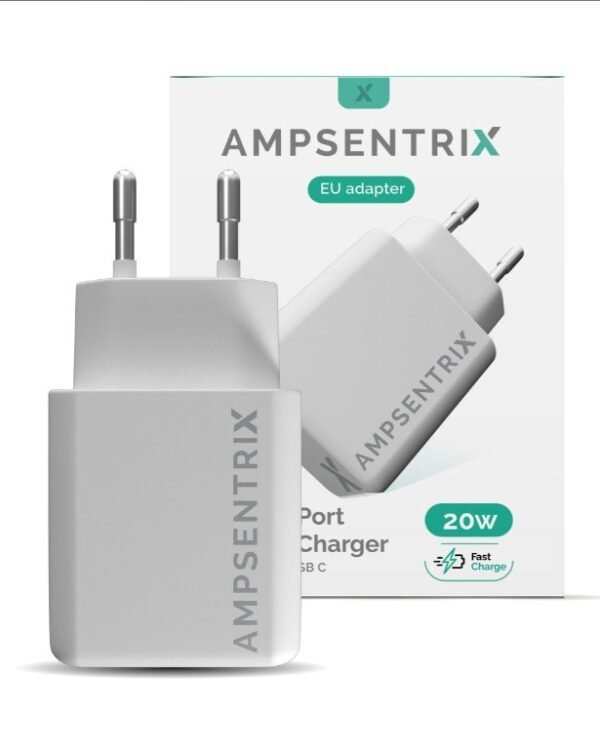 AmpSentrix quality 20W USB Type C And USB Type A Wall Power Adapter (220V EURO). - Image 2